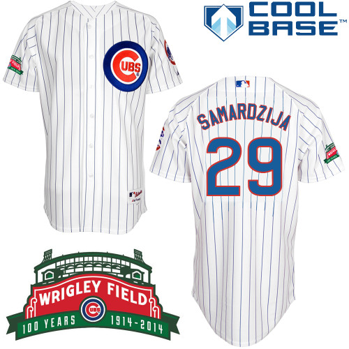 Jeff Samardzija #29 MLB Jersey-Chicago Cubs Men's Authentic Wrigley Field 100th Anniversary White Baseball Jersey